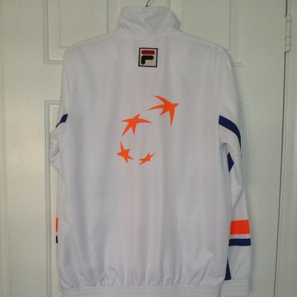 FILA Unisex L/S BNP Paribas Open White Orange Tennis Windbreaker NWOT - XS - Picture 3 of 3
